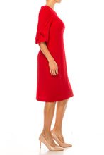 Load image into Gallery viewer, A Connected Apparel, 3/4 Sleeve Apple Red Day Dress, ONLY Sizes 4 &amp; 6 Women&#39;s Attire, Office, Luncheons, Events, Rallys
