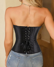Load image into Gallery viewer, Black or White Satin Over-Bust Corset SM/M/LG
