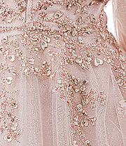 Agree it's Dreamy? Sizes LG/XL/XXL - Coya Collection Blush Beaded Applique Illusion Gown, Women's Formal Attire