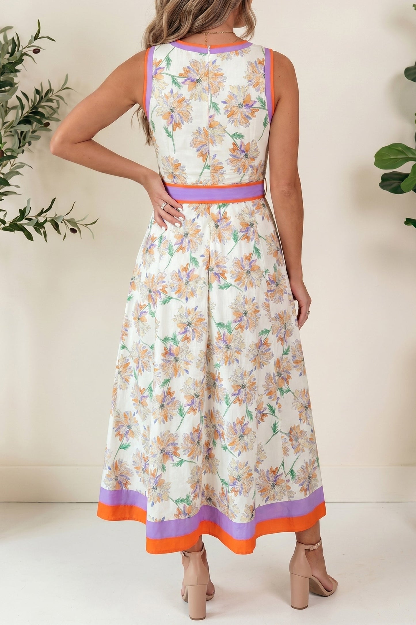 Belted Sleeveless Maxi Dress