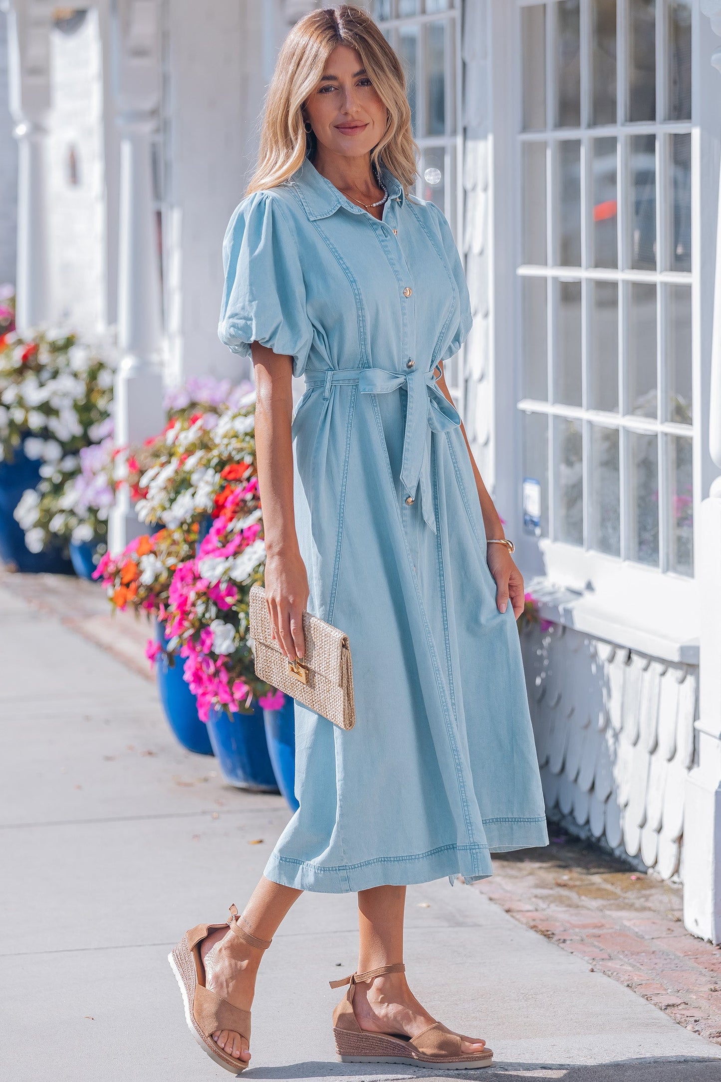Last Ones Shiloh Bubble Sleeve Long Dress By Threaded Pear