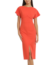 Load image into Gallery viewer, Donna Morgan Flutter Sleeve Sheath Midi Day Dress, Women&#39;s Office, Lunch, Shopping, Modest Apparel
