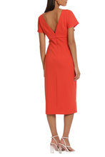 Load image into Gallery viewer, Donna Morgan Flutter Sleeve Sheath Midi Day Dress, Women&#39;s Office, Lunch, Shopping, Modest Apparel
