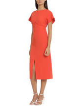 Load image into Gallery viewer, Donna Morgan Flutter Sleeve Sheath Midi Day Dress, Women&#39;s Office, Lunch, Shopping, Modest Apparel
