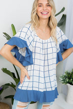 Load image into Gallery viewer, Plaid Ruffle Peasant Top XL/2XL/3XL  USA 🇺🇸
