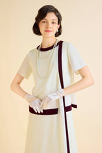 Load image into Gallery viewer, Cascading Ruffle, Premium Gatsby ColorBlock Day Dress Women&#39;s Classic Attire
