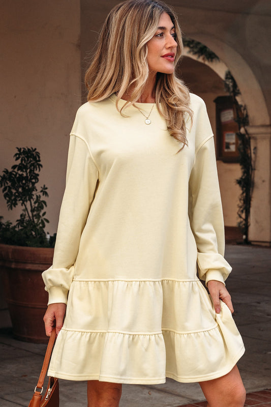Ruffled Hem Loose Mini Dress