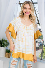 Load image into Gallery viewer, Plaid Ruffle Peasant Top XL/2XL/3XL  USA 🇺🇸
