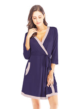 Load image into Gallery viewer, Tie Waist Kimono w/Pockets, See Colors Women&#39;s Lounging Robe, Loungewear
