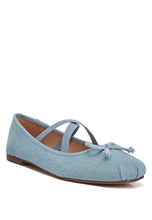 Load image into Gallery viewer, Arimer Denim Criss Cross Ballet Flats {Only Whole Sizes}
