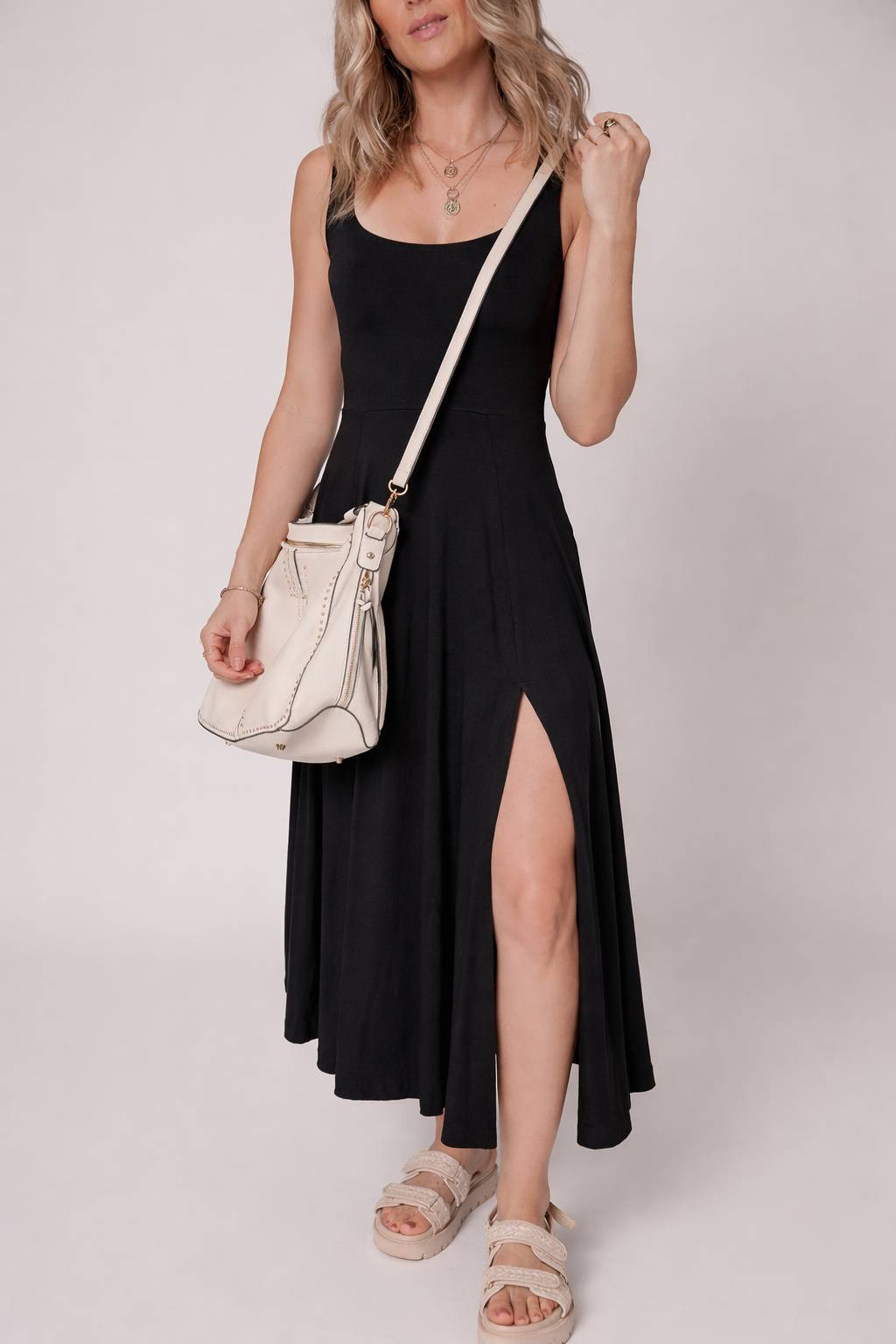 LAST ONES Indie Scoop Flared Midi Dress By Threaded Pear