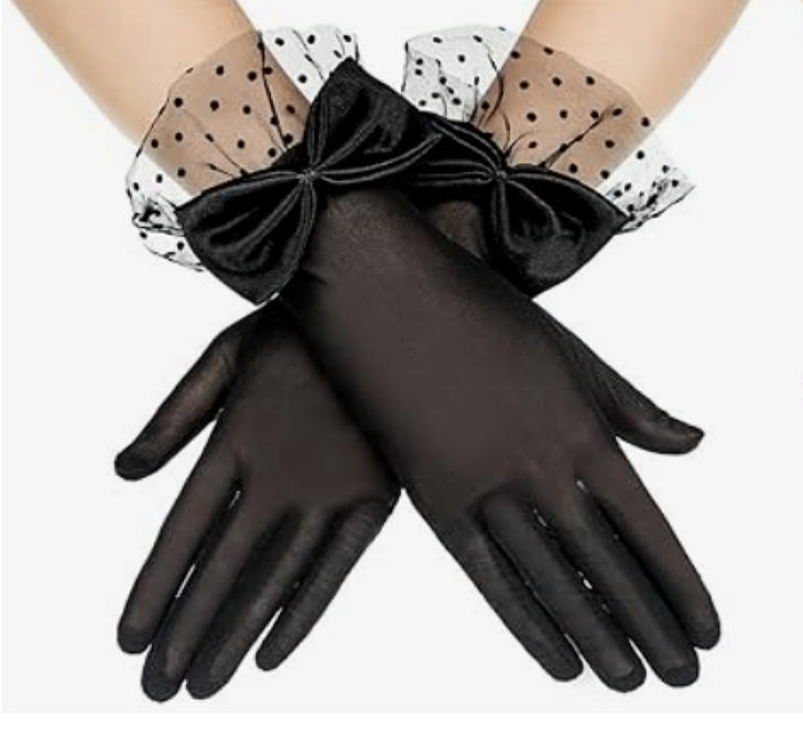 LAST ONES, ON SALE, Floral Lace Gloves - ONLY Black FISHNET REMAINING- See Style Choices