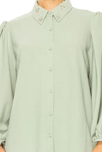 Load image into Gallery viewer, Grand &amp; Greene Embellished Blouse, White or Mint Sizes M/LG/XL
