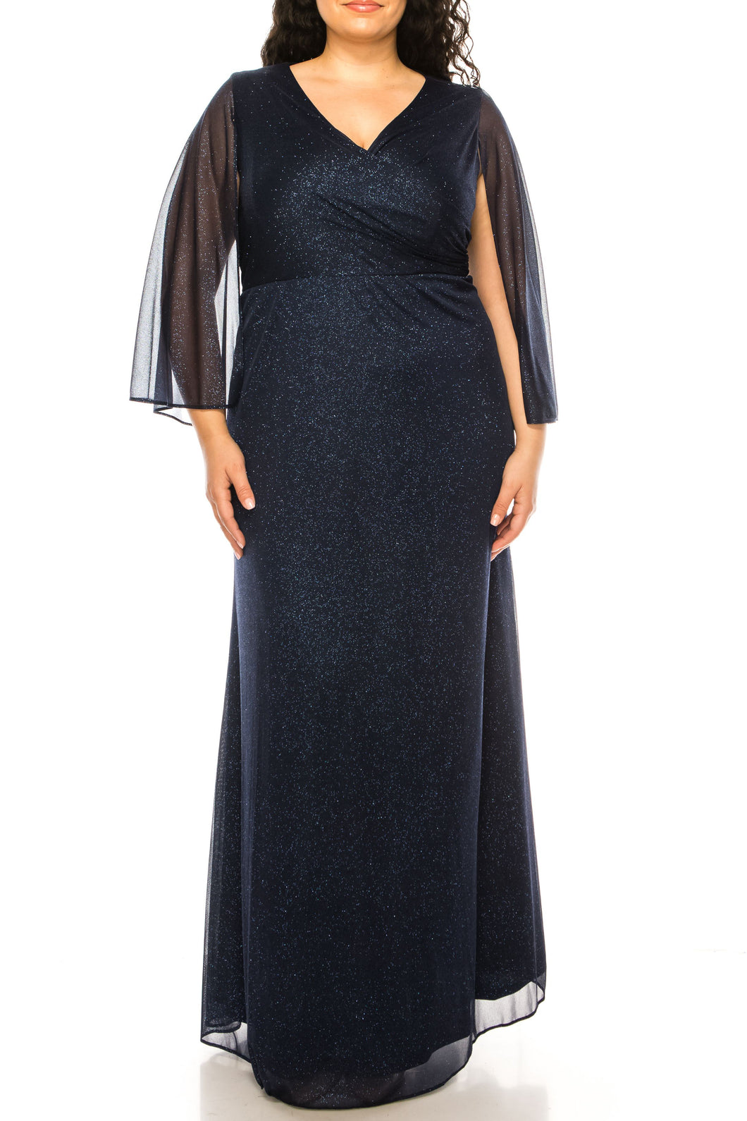 Ignite Navy Surplice Shimmer Gown