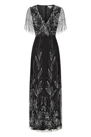 Josephine Black Sparkling Vine Maxi, Women's Cocktail, Formal Attire, Party Apparel