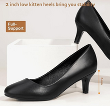 Load image into Gallery viewer, Comfort Classic Black 2&quot; Kitten Heel Pumps Women&#39;s Office, Dress Shoes
