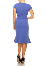 Load image into Gallery viewer, London Times Draped Ruffle Day Dress, IN NAVY XS &amp; SM Remaining
