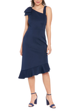 Load image into Gallery viewer, London Times Navy Oblique Day Dress
