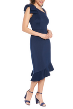 Load image into Gallery viewer, London Times Navy Oblique Day Dress
