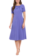 Load image into Gallery viewer, London Times Periwinkle A-Line w/Bow Day Dress Sizes 4 &amp; 6 REMAINING!!!
