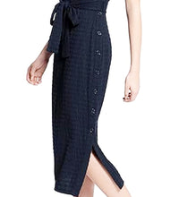 Load image into Gallery viewer, Maggy London Navy Cap Sleeve Midi, w/Buttoned Side Slit
