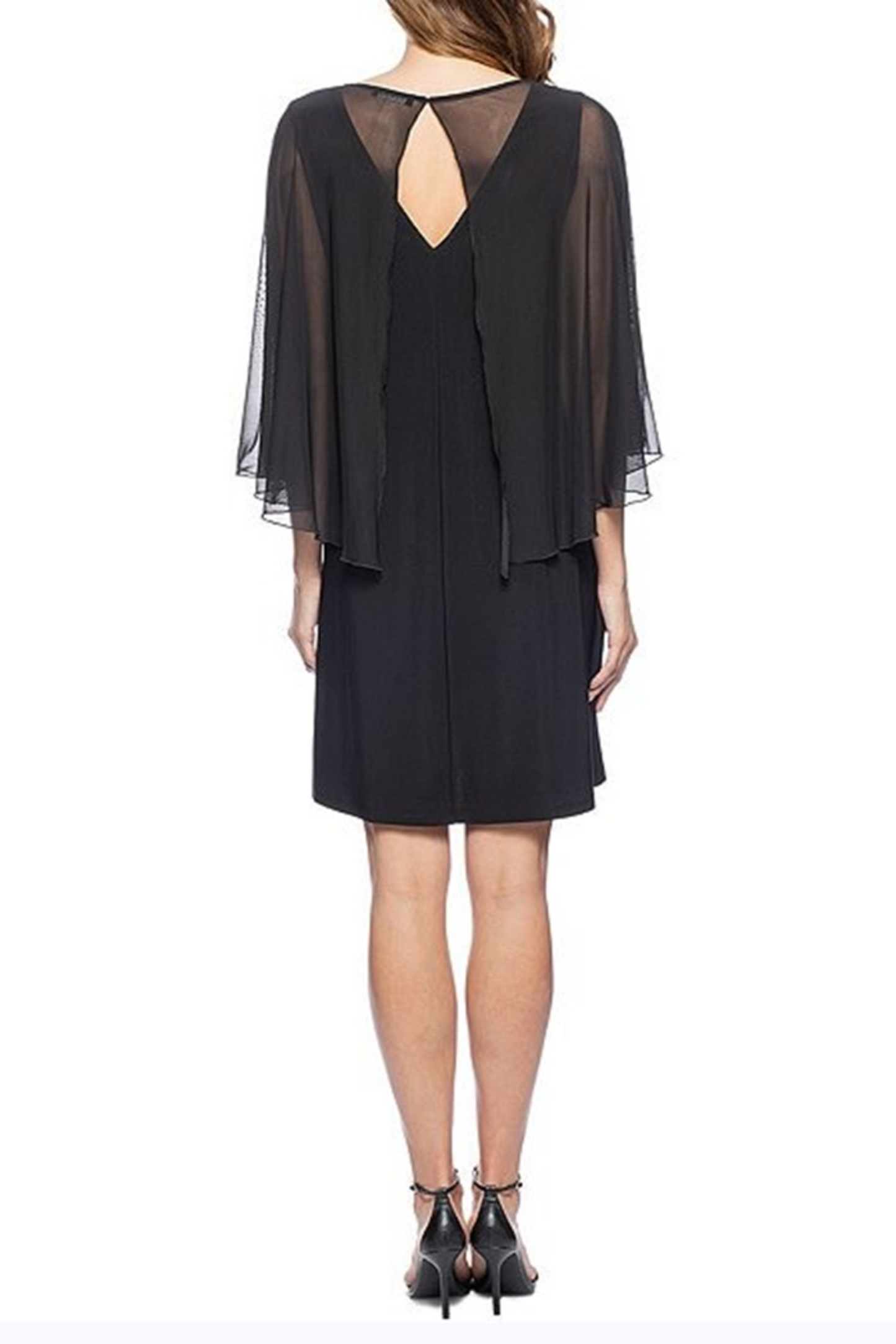 SIZE MED - LAST ONE, ON SALE!  USA 🇺🇸 Made, Marina Sheer Capelet Cocktail, Women's Formals Party Attire