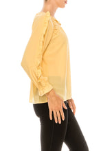 Load image into Gallery viewer, Milano Golden Cream Chiffon Blouse SM Available

