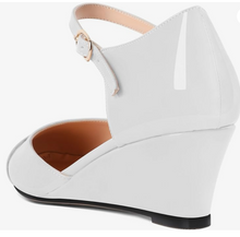 Load image into Gallery viewer, Black or White Mary Jane Wedges Sizes 7/7.5/8 Black or White
