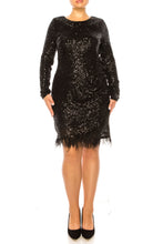 Load image into Gallery viewer, Nicole Miller Sequin Cocktail w/Ostrich Feathers Sizes 6 &amp; 8 Remaining! Mini, Party, Flapper, Holiday
