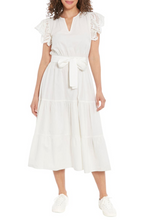 Load image into Gallery viewer, Nicole Miller White Belted Eyelet Day Dress
