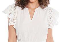 Load image into Gallery viewer, Nicole Miller White Belted Eyelet Day Dress
