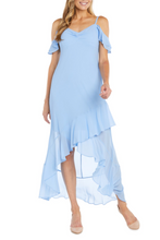 Load image into Gallery viewer, RM Richards, Baby Blue Ruffled High-Low Day Dress, Women&#39;s Apparel, Summer, Spring, Bridal, Wedding, Vacations, Events
