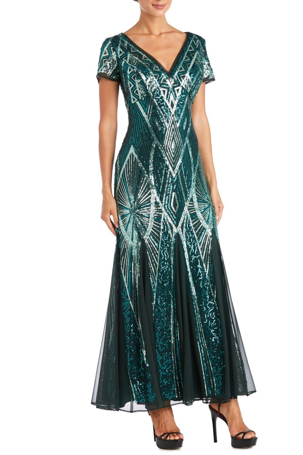 RM Richards Emerald Sequin Godet, ONLY Size 12 Remaining, Women's Formals, Coctail Attire, Party Apparel