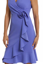 Load image into Gallery viewer, London Times Periwinkle Rosette Day Dress SIZES 8/10/18 Remaining!
