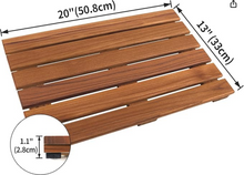 Load image into Gallery viewer, Vaefae 100% Solid Teak Wood Shower Mat
