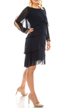 Load image into Gallery viewer, SLNY Chiffon Navy Layered Shift Party Dress Only Size SM/6
