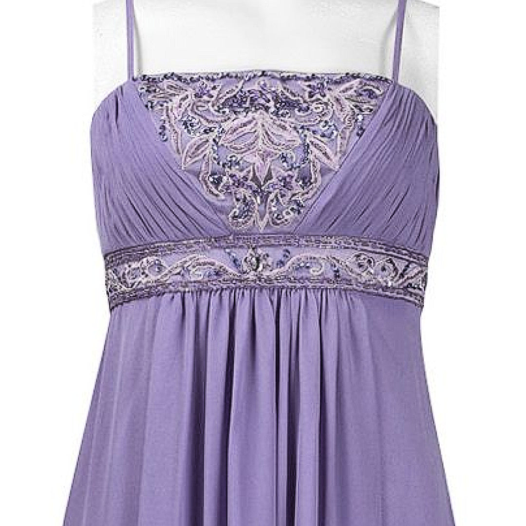 Size SM/6 - LAST ONES, ON SALE< Tres Chic & Great Price!  Violet, Sue Wong Periwinkle, Ruched Bust Chiffon Gown SMALL REMAINS!