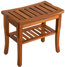 Load image into Gallery viewer, Vaefae 100% Solid Teak Wood Shower Bench
