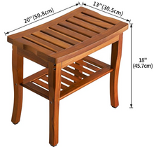 Load image into Gallery viewer, Vaefae 100% Solid Teak Wood Shower Bench
