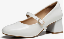 Load image into Gallery viewer, White Mary Janes 2.2&quot; Pumps
