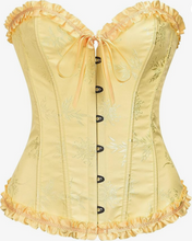 Load image into Gallery viewer, Over-Bust Corset, Beige/Yellow/White Women&#39;s Intimates, Bridal, Gatsby, Gifts
