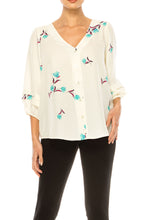 Load image into Gallery viewer, A Spring Summer, Georgette Gardenia Motif Blouse LG &amp; XL ONLY Women&#39;s Casual Attire, Office Apparel
