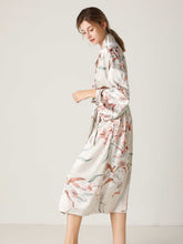 Load image into Gallery viewer, Floral Kimono Robe, Light Gray
