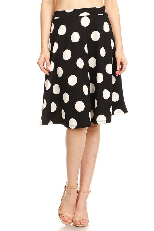Moa Collection Big Dots Knee Length Skirt SM/M/LG