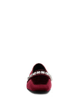 Load image into Gallery viewer, Lamington Handcrafted Velvet Diamante Loafers Blk or Burgandy

