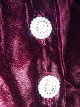 Load image into Gallery viewer, USA Made Fine Velvet Party Dress w/Rhinestone Buttons, SM &amp; MED Available  USA 🇺🇸 Cocktail, Holiday
