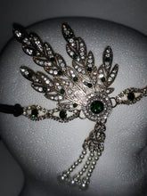 Load image into Gallery viewer, Pearl Tassel Medallian Leaf Headband Green/Gold
