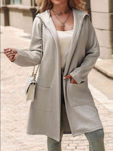 Load image into Gallery viewer, Geometric Hooded Duster Coat w/ Pockets Women&#39;s Fall &amp; Winter Apparel, Dusters Casual Apparel

