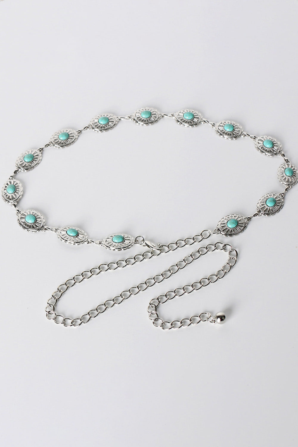 Turquoise, Silver/Gold Tone Chain Belt