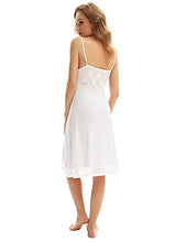 Load image into Gallery viewer, knee length slip,  lace trim blk/wht
